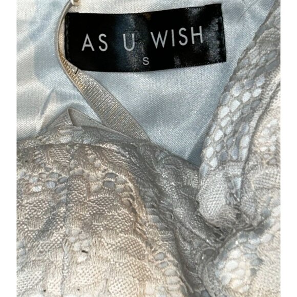 as u wish Mixed Media Wide Leg Jumpsuit in Lace & Stripes - Picture 10 of 10